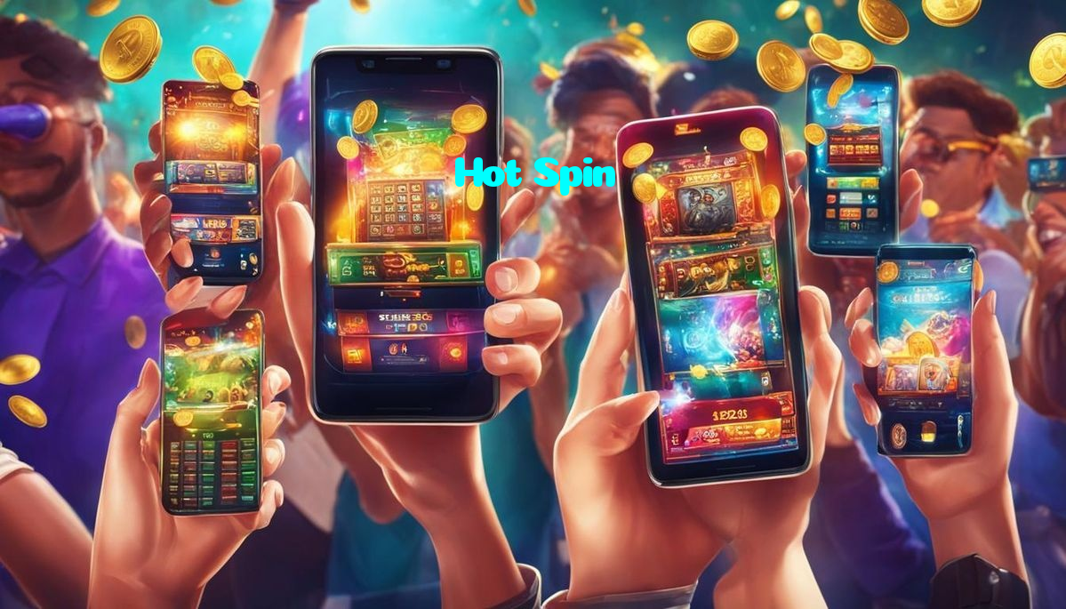 Hot Spin casino presented on mobile device in Pakistan with slots and live games
